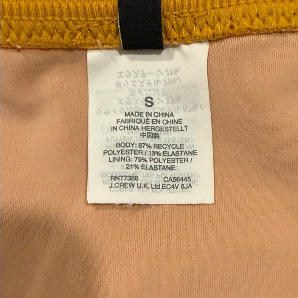 Madewell Ribbed Bikini Set Mustard Yellow Button Detail Size S - Picture 8 of 8